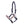 Licol Dottsi galon montants et chanfrein — Bleu marine/blanc