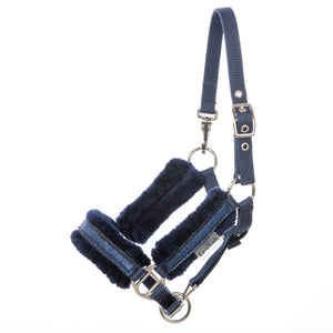 Licol poulain Foal Star fourrure synthétique — Bleu marine