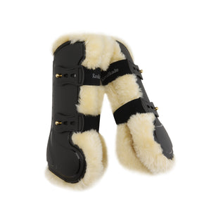 Guêtres à coque rigide Compete 'n Wool, fourrure synthétique, noir/beige