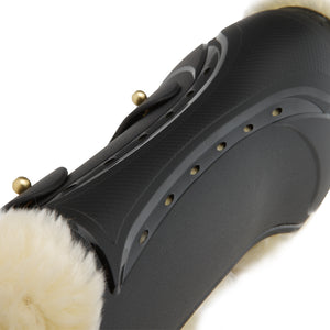 Guêtres à coque rigide Compete 'n Wool, fourrure synthétique, noir/beige