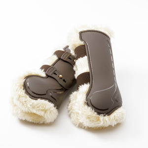 Guêtres à coque rigide Compete 'n Wool, fourrure synthétique, marron/beige