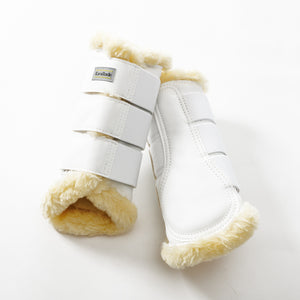 Guêtres Show en synthétique doublé polaire teddy, blanc/beige
