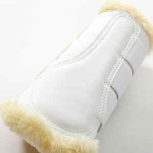 Guêtres Show en synthétique doublé polaire teddy, blanc/beige