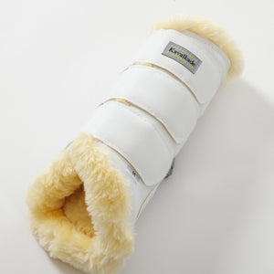 Guêtres Show en synthétique doublé polaire teddy, blanc/beige