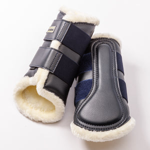 Guêtres Anatomic en synthétique doublé polaire teddy, bleu marine/beige