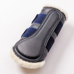 Guêtres Anatomic en synthétique doublé polaire teddy, bleu marine/beige