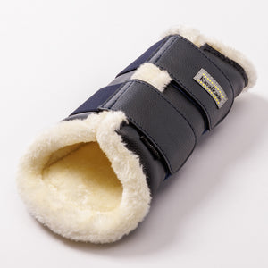 Guêtres Anatomic en synthétique doublé polaire teddy, bleu marine/beige