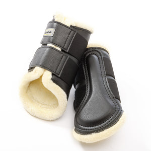 Guêtres Anatomic en synthétique doublé polaire teddy, noir/beige