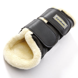 Guêtres Anatomic en synthétique doublé polaire teddy, noir/beige