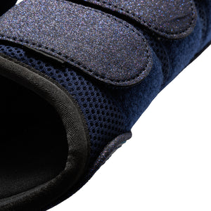 Guêtres Anatomic Star, mesh verni à passepoil pailleté, bleu marine