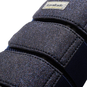 Guêtres Anatomic Star, mesh verni à passepoil pailleté, bleu marine