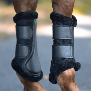 Guêtres Anatomic Mesh à bord fourrure, noir