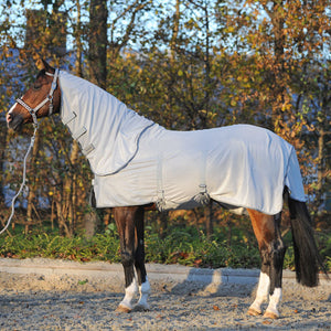 Chemise anti-mouches avec couvre-encolure amovible, gris