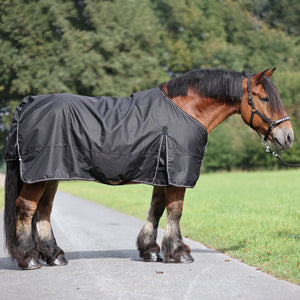 Couverture d'extérieur polaire pour cheval de trait, noir/bordeaux-gris