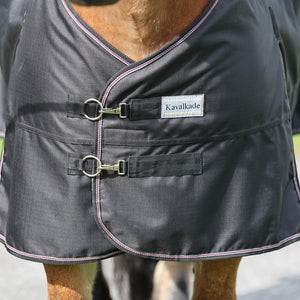 Couverture d'extérieur polaire pour cheval de trait, noir/bordeaux-gris