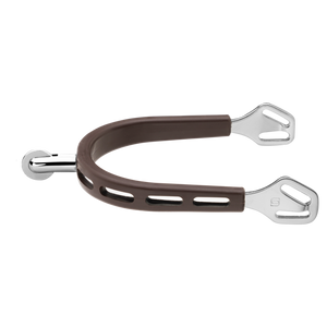 Éperons Sprenger ULTRA fit BROWN GRIP tige arrondie, petite molette ronde lisse — 30 mm