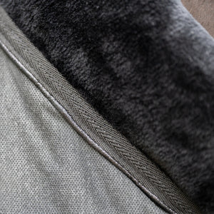 Chemise de transport et séchante Elegance col fourrure, noir/gris
