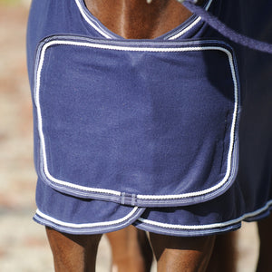 Chemise séchante polaire à bavette amovible, bleu marine/blanc