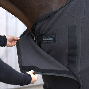 Chemise séchante polaire à bavette amovible, gris/noir
