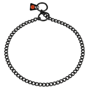 Collier chaîne Sprenger maillons ronds acier inoxydable noir 2 mm, 31 à 65 cm