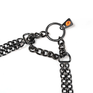 Collier chaîne Sprenger martingale à double rangée maillons plats polis acier inoxydable noir 2 mm