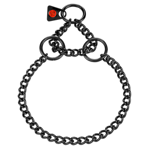 Collier chaîne Sprenger maillons ronds acier inoxydable noir 2 mm, 32 à 47 cm