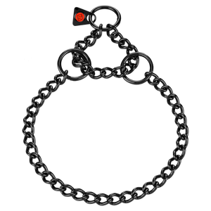 Collier chaîne Sprenger maillons ronds acier inoxydable noir 2,5 mm, 39 à 52 cm