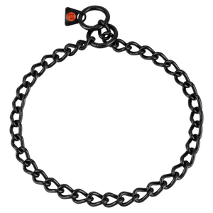 Collier chaîne Sprenger maillons ronds acier inoxydable noir 3 mm, 42 à 75 cm