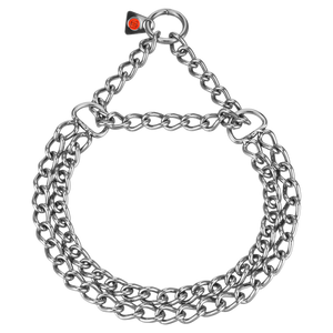 Collier chaîne Sprenger martingale à double rangée maillons plats polis acier inoxydable 3 mm