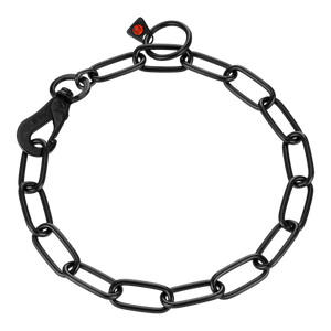 Collier chaîne Sprenger maillons longs réglable avec crochet SPRENGER acier inoxydable noir 4 mm