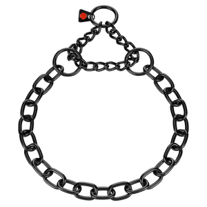 Collier chaîne Sprenger maillons moyens avec traction limitée acier inoxydable noir 4 mm