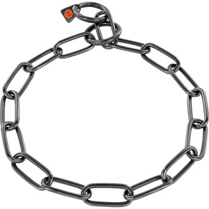 Collier chaîne Sprenger maillons longs acier inoxydable noir 4 mm, 50 à 72 cm