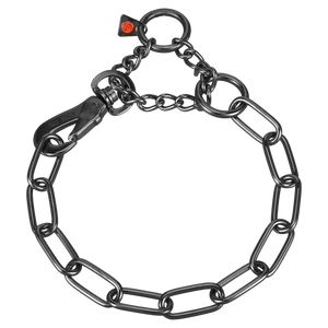 Collier chaîne Sprenger réglable avec crochet SPRENGER acier inoxydable noir 4 mm, 47 à 70 cm