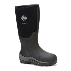 Botte Muck Boot Arctic Sport High noire vue de profil droit, tige néoprène et semelle crantée