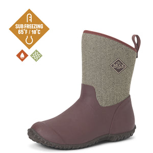 Botte Muck Boot Muckster II Mid bordeaux, profil droit tige repliable