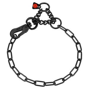 Collier chaîne Sprenger réglable avec crochet SPRENGER et chaîne d'assemblage acier inoxydable noir 2 mm