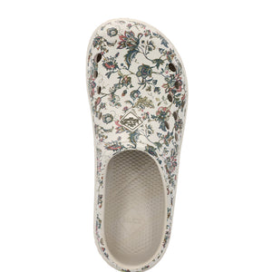 Sabot Muck Boot Muckster Lite Clog beige fleuri vu de dessus, semelle de proprete