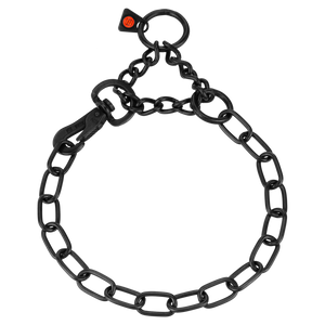 Collier chaîne Sprenger réglable maillons moyens avec crochet SPRENGER et chaîne d'assemblage acier inoxydable noir 3 mm