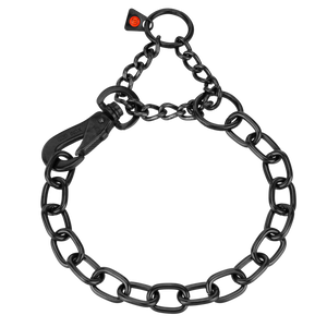 Collier chaîne Sprenger réglable avec crochet SPRENGER et chaîne d'assemblage acier inoxydable noir 4 mm