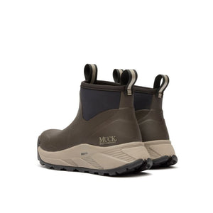 Bottine Muck Boot Outmax 6 marron fonce, vue de face avec pattes de prehension