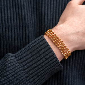 Bracelet 2 rangs Sprenger &ME acier inoxydable or rose