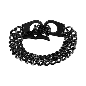 Bracelet femme 2 rangs Sprenger &ME acier inoxydable noir DLC