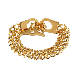 Bracelet femme 2 rangs Sprenger &ME acier inoxydable doré