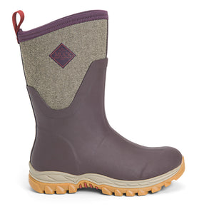 Botte Muck Boot Arctic Sport II Mid bordeaux et grise, profil droit