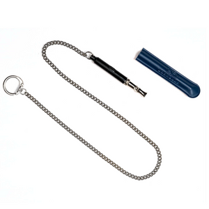 Sifflet de dressage silencieux Sprenger avec étui, capuchon et chaîne