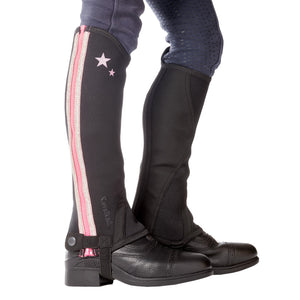 Mini-chaps enfant en néoprène Lotta, noir/rose