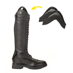 Patchs de tige pour bottes Fabius, la paire, noir verni