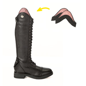 Patchs de tige pour bottes Fabius, la paire, noir/rose gold