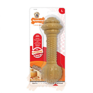 Haltère à mâcher en nylon Nylabone saveur beurre de cacahuète pour grand chien