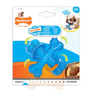 Os en X à mâcher en nylon souple Nylabone saveur bœuf pour chiot